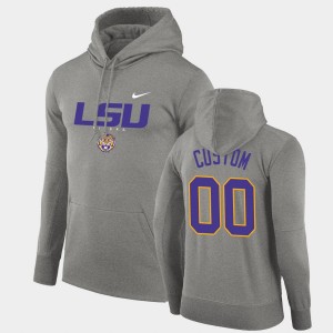 Custom Louisiana State Tigers #00 Pullover Mens Facility Performance Hoodie - Gray 369056-806