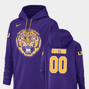 Custom Louisiana State Tigers Football Performance Champ Drive Mens #00 Hoodie - Purple 993668-803