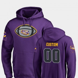 Custom Tiger Nation #00 Football Game Ball Men's Hoodie - Purple 316435-104