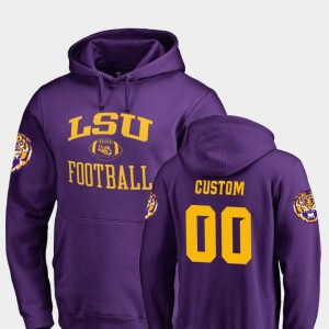 Custom LSU College Football #00 Men's Neutral Zone Hoodie - Purple 557497-771