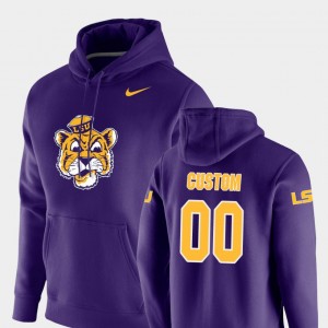 Custom LSU Men Pullover Vault Logo Club #00 Hoodie - Purple 202883-395