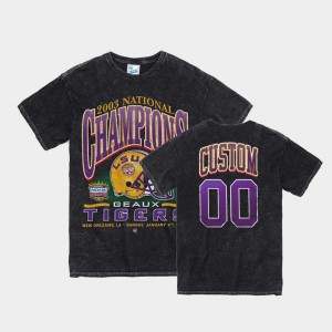 Custom Fighting Tigers 2003 National Championship Vintage Tubular Men's #00 T-Shirt - Black 546932-989