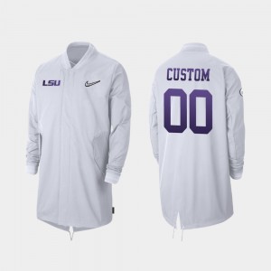 Custom Fighting Tigers #00 Full-Zip Sideline 2019 College Football Playoff Bound Men Jacket - White 871751-124