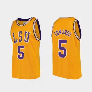 Daryl Edwards Tiger Nation Replica Men's #5 College Basketball Jersey - Gold 389742-288