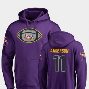 Dee Anderson LSU Mens #11 Football Game Ball Hoodie - Purple 352581-890