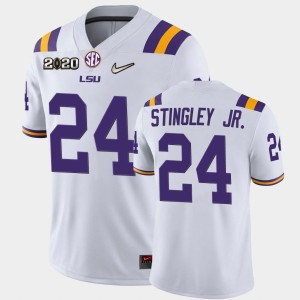 Derek Stingley Jr. Tiger Nation Men Game 2020 Football #24 Jersey - White 702599-246