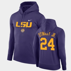 Derek Stingley Jr. LSU #24 Pullover Facility Performance Men Hoodie - Purple 949998-415