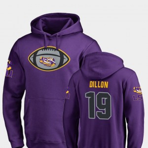 Derrick Dillon Tigers #19 Football Game Ball Men Hoodie - Purple 514440-874