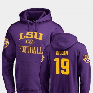 Derrick Dillon Tigers College Football #19 Neutral Zone Men Hoodie - Purple 942892-548