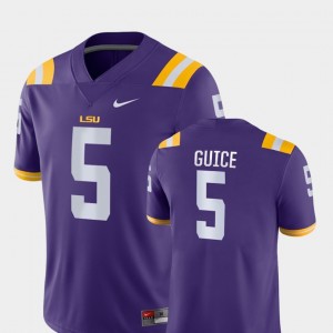 Derrius Guice Tigers College Football Game #5 Men's Jersey - Purple 512831-976