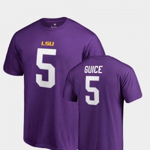 Derrius Guice Fighting Tigers Mens College Legends Name & Number #5 T-Shirt - Purple 967438-807