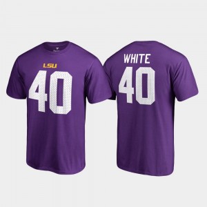 Devin White Louisiana State Tigers Men's #40 Name & Number College Legends T-Shirt - Purple 299800-989