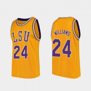Emmitt Williams Fighting Tigers #24 Men Replica College Basketball Jersey - Gold 517603-699