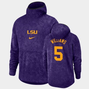 Emmitt Williams LSU Basketball Spotlight Pullover Team Logo #5 Men Hoodie - Purple 328072-891