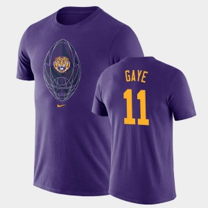 Ali Gaye Geaux Tigers Football Icon Men's Legend #11 T-Shirt - Purple 975764-506