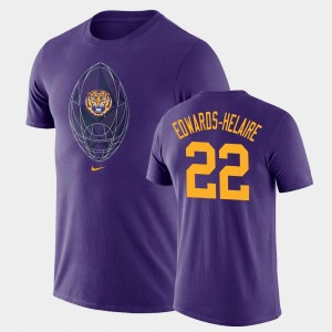 Clyde Edwards-Helaire Tiger Nation Football Icon Legend #22 Men T-Shirt - Purple 749569-219