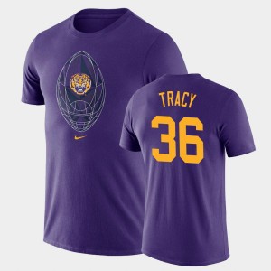 Cole Tracy Tigers #36 Men Legend Football Icon T-Shirt - Purple 978992-886