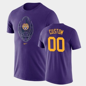 Custom LSU Football Icon Legend Mens #00 T-Shirt - Purple 518519-246