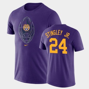 Derek Stingley Jr. LSU Tigers Football Icon #24 Men's Legend T-Shirt - Purple 179022-284