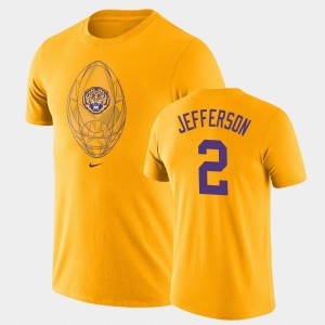 Justin Jefferson Tiger Nation Football Icon Legend Men's #2 T-Shirt - Gold 986575-247