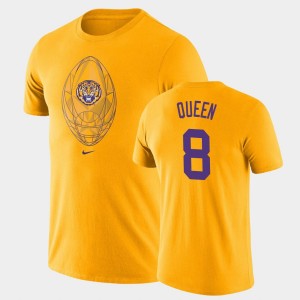Patrick Queen LSU Legend #8 Men Football Icon T-Shirt - Gold 489246-659