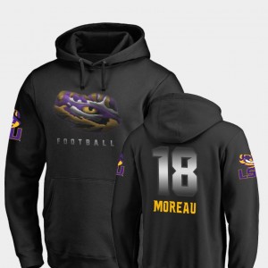 Foster Moreau LSU Tigers Midnight Mascot Mens Football #18 Hoodie - Black 290669-395