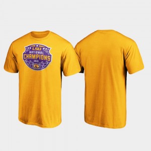 LSU Encroachment College Football Playoff Mens 2019 National Champions T-Shirt - Gold 159028-676