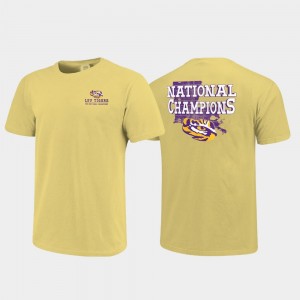 Tiger Nation 2019 National Champions Field of State Comfort Color Men T-Shirt - Gold 105459-635