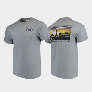 Fighting Tigers Campus Scenery Comfort Colors Men T-Shirt - Gray 748966-902
