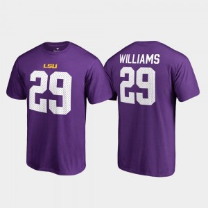 Greedy Williams LSU Tigers #29 Name & Number College Legends Men's T-Shirt - Purple 441822-691