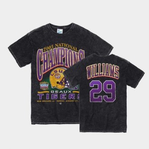 Greedy Williams Fighting Tigers #29 Mens 2003 National Championship Vintage Tubular T-Shirt - Black 741067-553