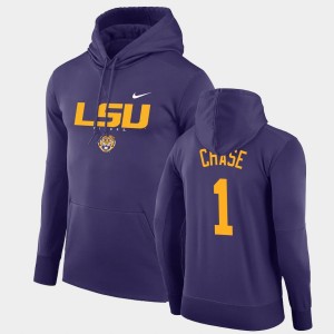 Ja'Marr Chase Tigers Mens Pullover Facility Performance #1 Hoodie - Purple 503408-994