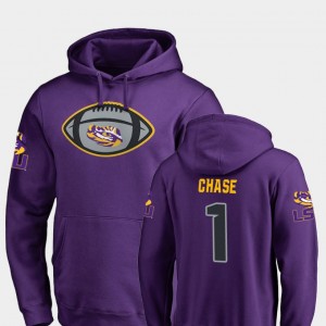 Ja'Marr Chase LSU Game Ball Football Mens #1 Hoodie - Purple 897032-974