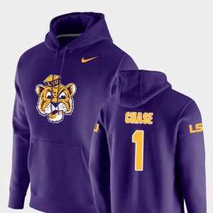 Ja'Marr Chase Fighting Tigers Pullover Vault Logo Club #1 Men Hoodie - Purple 767121-454