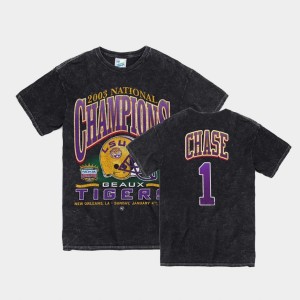 Ja'Marr Chase Tiger Nation Vintage Tubular 2003 National Championship #1 Men's T-Shirt - Black 341993-342