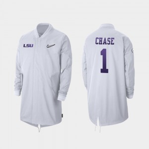 Ja'Marr Chase LSU #1 Full-Zip Sideline 2019 College Football Playoff Bound Men Jacket - White 138192-550