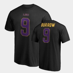Joe Burrow Geaux Tigers #9 Name & Number College Legends Men T-Shirt - Black 141804-363