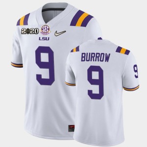 Joe Burrow Fighting Tigers #9 Mens 2020 National Champions Game Jersey - White 492087-364