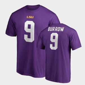 Joe Burrow Tigers #9 Name & Number Men's College Legends T-Shirt - Purple 937835-563