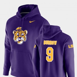 Joe Burrow Tiger Nation Mens #9 Pullover Vault Logo Club Hoodie - Purple 343367-741