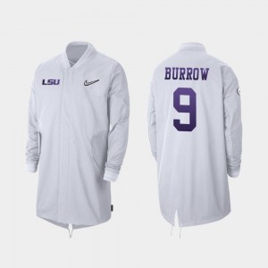 Joe Burrow Tiger Nation Full-Zip Sideline Men's #9 2019 College Football Playoff Bound Jacket - White 575866-300