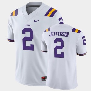 Justin Jefferson LSU Mens College Football #2 Game Jersey - White 642340-759