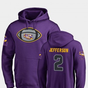 Justin Jefferson Geaux Tigers Game Ball #2 Men Football Hoodie - Purple 139012-866