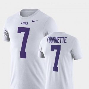 Leonard Fournette Tigers Name and Number Men's #7 Football Performance T-Shirt - White 216679-607