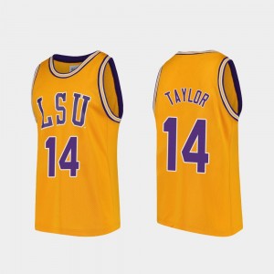 Marlon Taylor Tiger Nation Replica College Basketball Mens #14 Jersey - Gold 719242-924