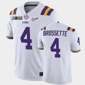Nick Brossette LSU Mens #4 Game 2020 Football Jersey - White 391054-618