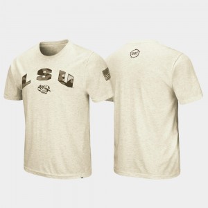 LSU Tigers Desert Camo OHT Military Appreciation Men T-Shirt - Oatmeal 960697-316