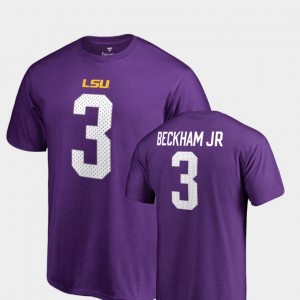 Odell Beckham Jr LSU Tigers College Legends Men #3 Name & Number T-Shirt - Purple 176019-871