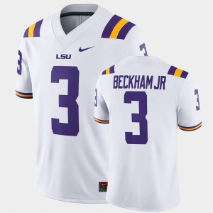 Odell Beckham Jr. Tigers #3 College Football Game Mens Jersey - White 977992-638