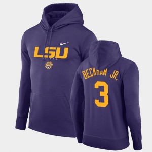 Odell Beckham Jr. LSU Men Pullover #3 Facility Performance Hoodie - Purple 151215-391
